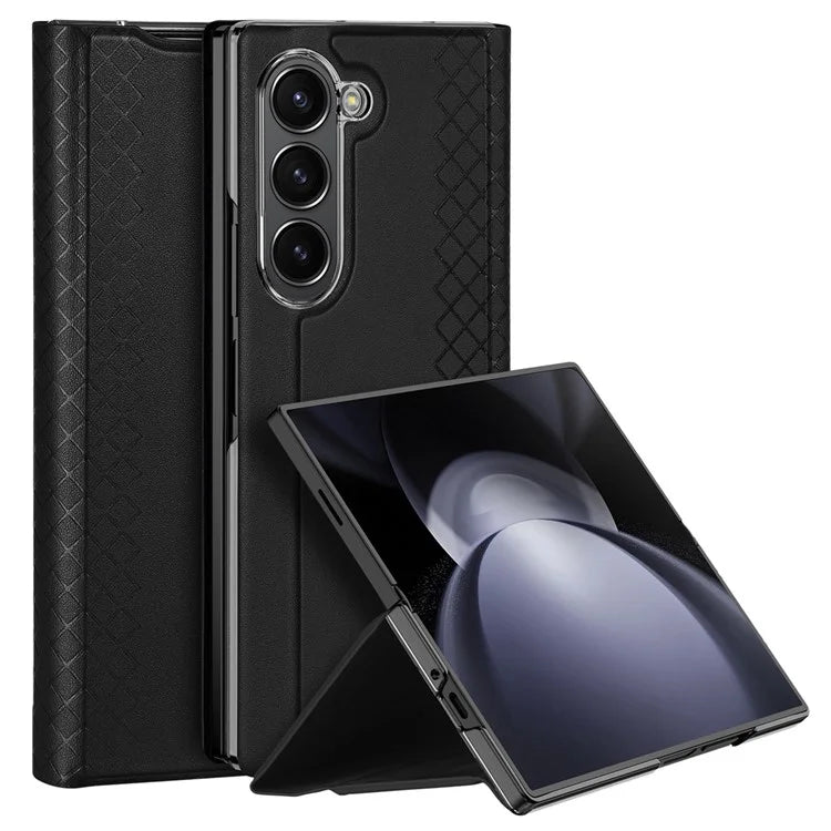 DUX DUCIS Bril Series for Samsung Galaxy Z Fold6 5G Case Card Slot Leather Stand Phone Cover
