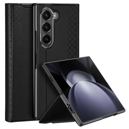 DUX DUCIS Bril Series for Samsung Galaxy Z Fold6 5G Case Card Slot Leather Stand Phone Cover