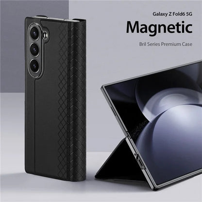 DUX DUCIS Bril Series for Samsung Galaxy Z Fold6 5G Case Card Slot Leather Stand Phone Cover