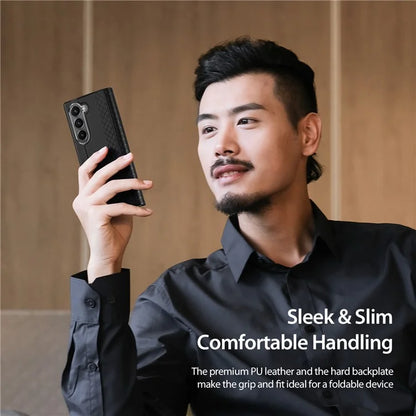 DUX DUCIS Bril Series for Samsung Galaxy Z Fold6 5G Case Card Slot Leather Stand Phone Cover