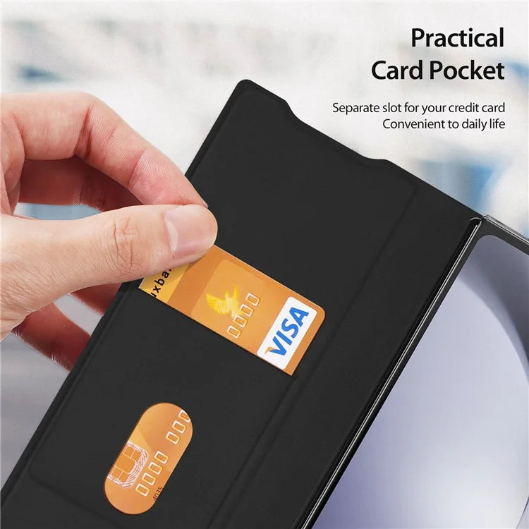 DUX DUCIS Bril Series for Samsung Galaxy Z Fold6 5G Case Card Slot Leather Stand Phone Cover