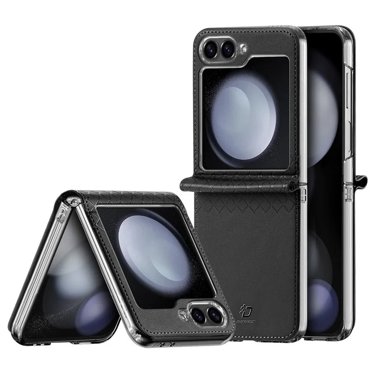 DUX DUCIS Bril Series for Samsung Galaxy Z Flip6 5G Case Leather+PC Protective Shell Cover