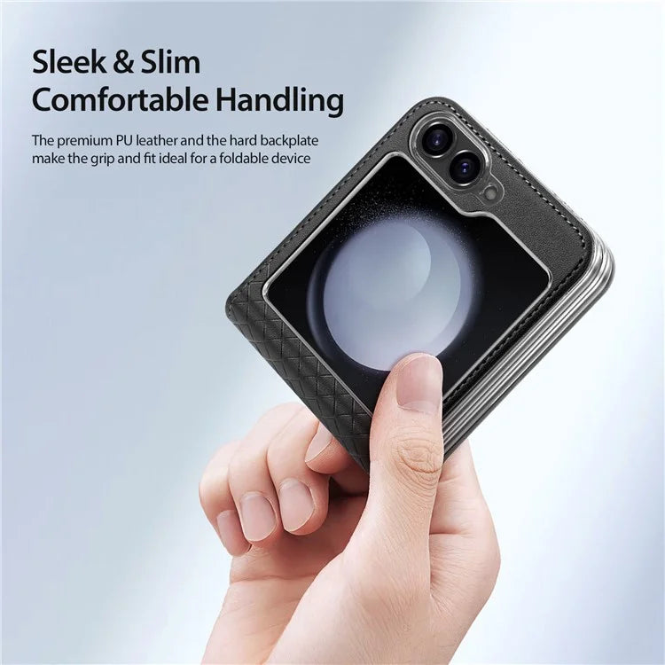 DUX DUCIS Bril Series for Samsung Galaxy Z Flip6 5G Case Leather+PC Protective Shell Cover