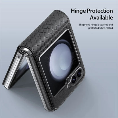 DUX DUCIS Bril Series for Samsung Galaxy Z Flip6 5G Case Leather+PC Protective Shell Cover