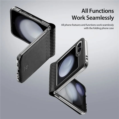 DUX DUCIS Bril Series for Samsung Galaxy Z Flip6 5G Case Leather+PC Protective Shell Cover