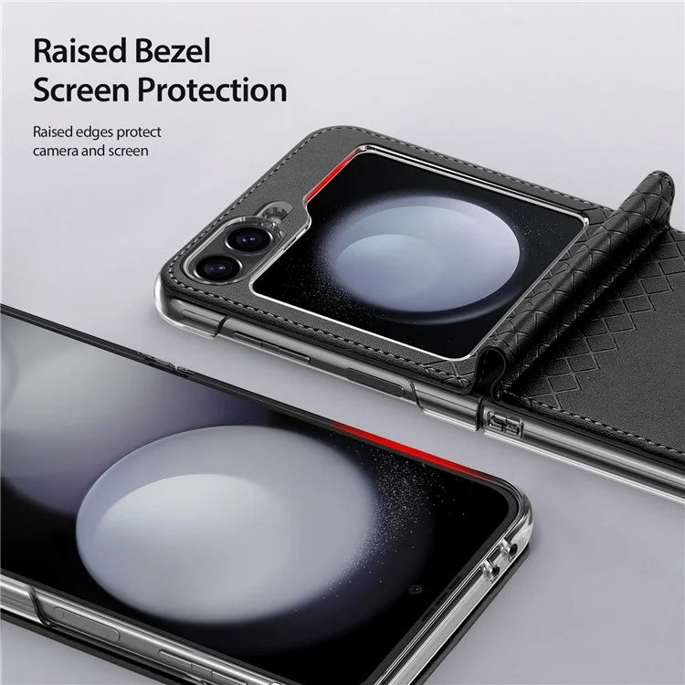 DUX DUCIS Bril Series for Samsung Galaxy Z Flip6 5G Case Leather+PC Protective Shell Cover