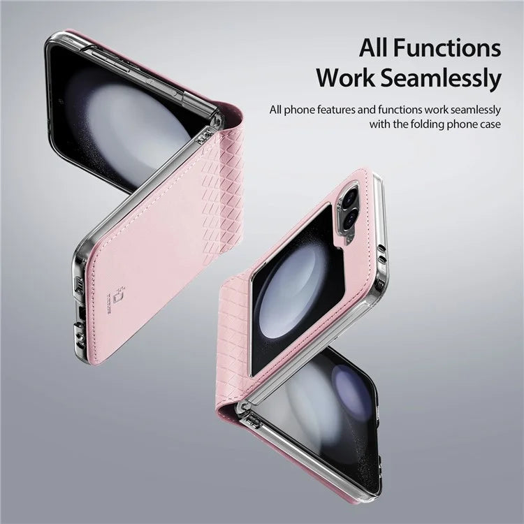 DUX DUCIS Bril Series for Samsung Galaxy Z Flip6 5G Case Leather+PC Protective Shell Cover