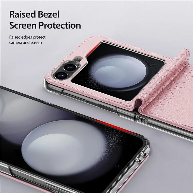 DUX DUCIS Bril Series for Samsung Galaxy Z Flip6 5G Case Leather+PC Protective Shell Cover