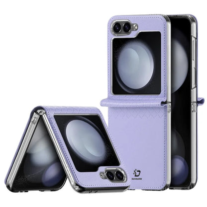 DUX DUCIS Bril Series for Samsung Galaxy Z Flip6 5G Case Leather+PC Protective Shell Cover