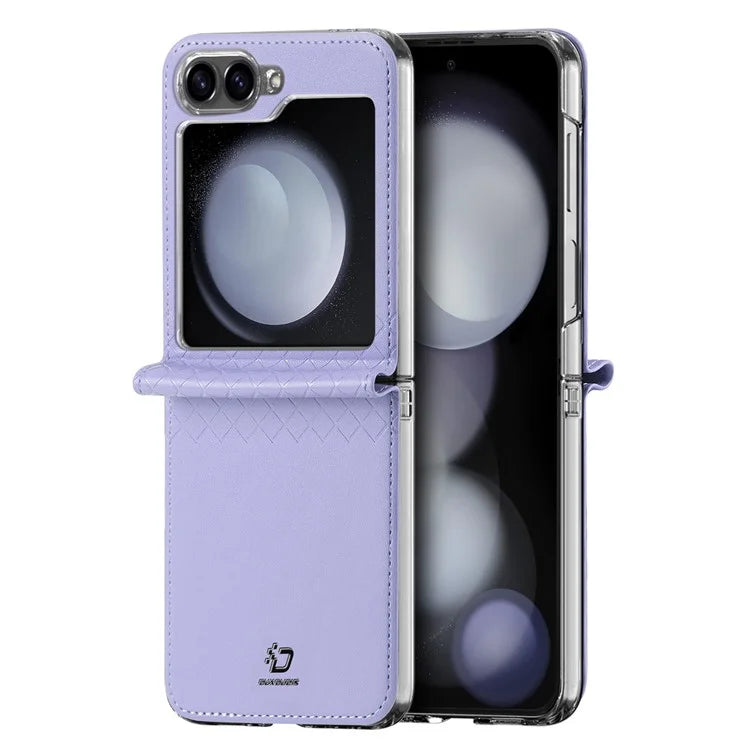 DUX DUCIS Bril Series for Samsung Galaxy Z Flip6 5G Case Leather+PC Protective Shell Cover