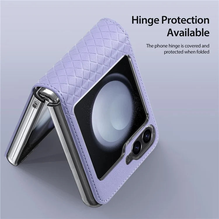 DUX DUCIS Bril Series for Samsung Galaxy Z Flip6 5G Case Leather+PC Protective Shell Cover