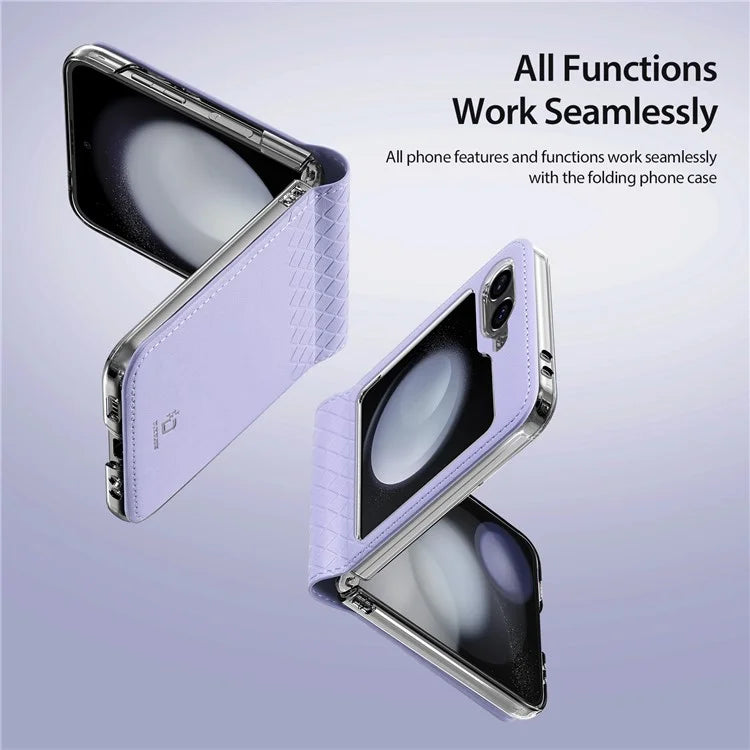 DUX DUCIS Bril Series for Samsung Galaxy Z Flip6 5G Case Leather+PC Protective Shell Cover