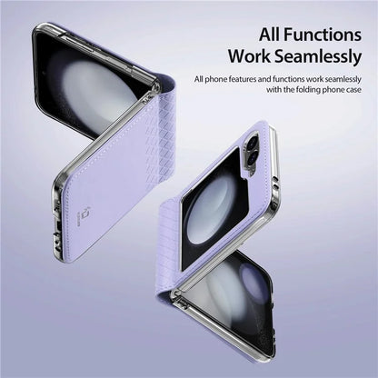 DUX DUCIS Bril Series for Samsung Galaxy Z Flip6 5G Case Leather+PC Protective Shell Cover