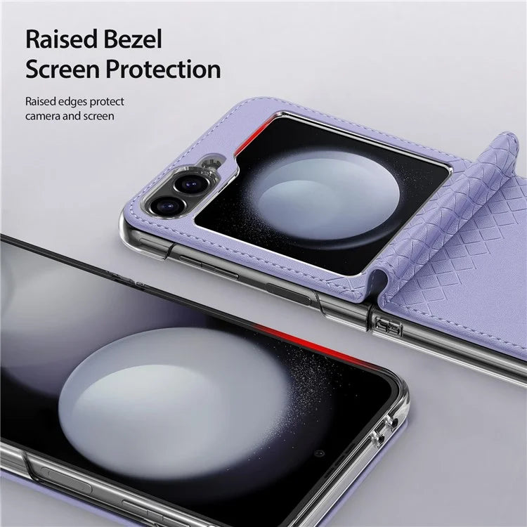 DUX DUCIS Bril Series for Samsung Galaxy Z Flip6 5G Case Leather+PC Protective Shell Cover