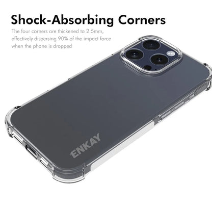 ENKAY HAT PRINCE For iPhone 16 Pro Max Case TPU Clear Phone Cover with Reinforced Corner