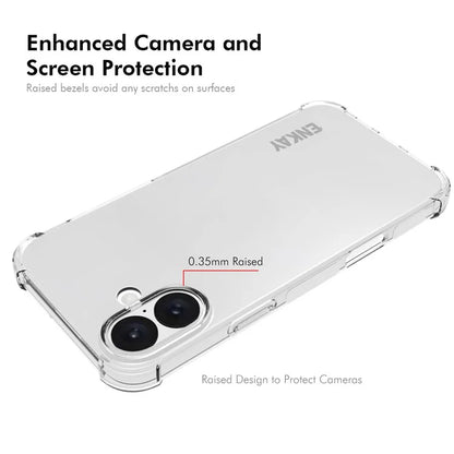 ENKAY HAT PRINCE For iPhone 16 Plus Clear Case Anti-Drop Corners Protection TPU Phone Cover