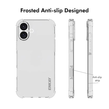 ENKAY HAT PRINCE For iPhone 16 Plus Clear Case Anti-Drop Corners Protection TPU Phone Cover