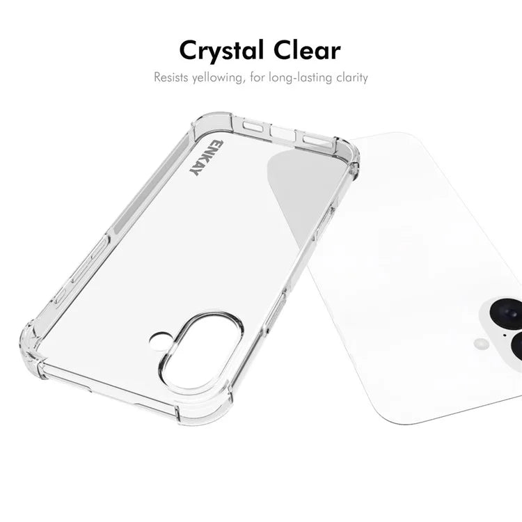 ENKAY HAT PRINCE For iPhone 16 Plus Clear Case Anti-Drop Corners Protection TPU Phone Cover