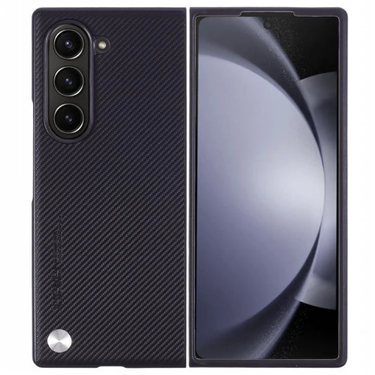 X-LEVEL For Samsung Galaxy Z Fold6 5G Carbon Fiber PU Leather Coated PC Cell Phone Case