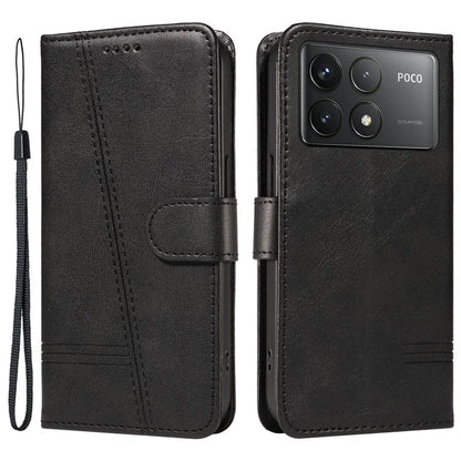 For Xiaomi Poco F6 Pro 5G / Redmi K70 5G / K70 Pro 5G Case T-Shaped Lines Leather Phone Cover