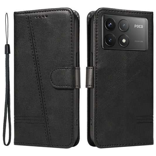 For Xiaomi Poco F6 Pro 5G / Redmi K70 5G / K70 Pro 5G Case T-Shaped Lines Leather Phone Cover