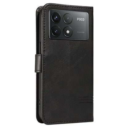 For Xiaomi Poco F6 Pro 5G / Redmi K70 5G / K70 Pro 5G Case T-Shaped Lines Leather Phone Cover