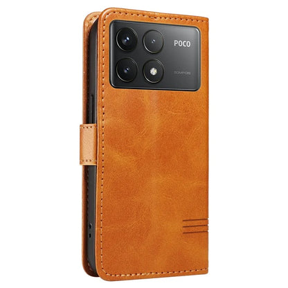 For Xiaomi Poco F6 Pro 5G / Redmi K70 5G / K70 Pro 5G Case T-Shaped Lines Leather Phone Cover