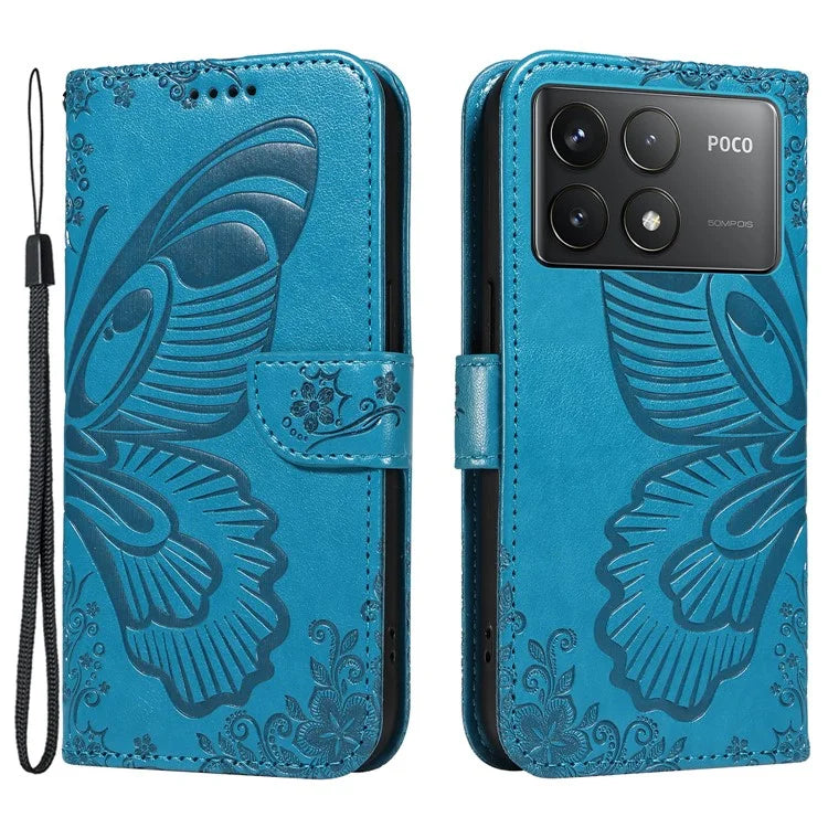 For Xiaomi Redmi K70 5G / K70 Pro 5G / Poco F6 Pro 5G Case Butterfly Wallet Stand Flip Leather Phone Cover