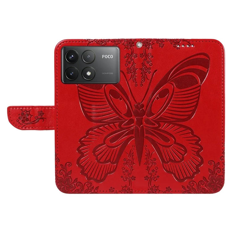 For Xiaomi Redmi K70 5G / K70 Pro 5G / Poco F6 Pro 5G Case Butterfly Wallet Stand Flip Leather Phone Cover