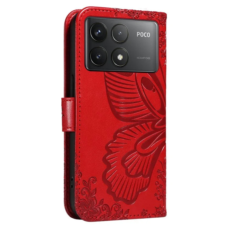 For Xiaomi Redmi K70 5G / K70 Pro 5G / Poco F6 Pro 5G Case Butterfly Wallet Stand Flip Leather Phone Cover