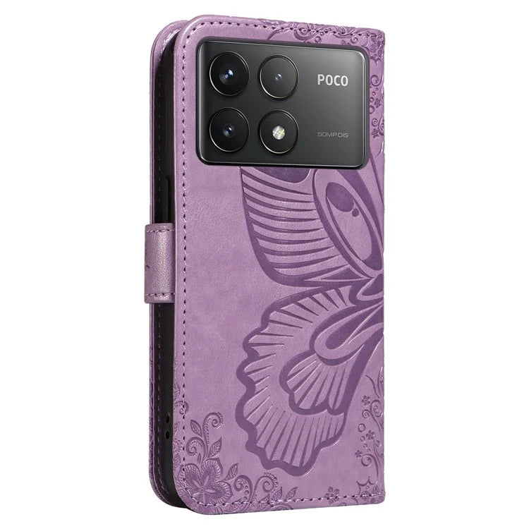 For Xiaomi Redmi K70 5G / K70 Pro 5G / Poco F6 Pro 5G Case Butterfly Wallet Stand Flip Leather Phone Cover