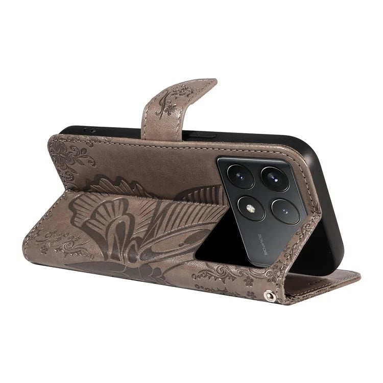 For Xiaomi Redmi K70 5G / K70 Pro 5G / Poco F6 Pro 5G Case Butterfly Wallet Stand Flip Leather Phone Cover