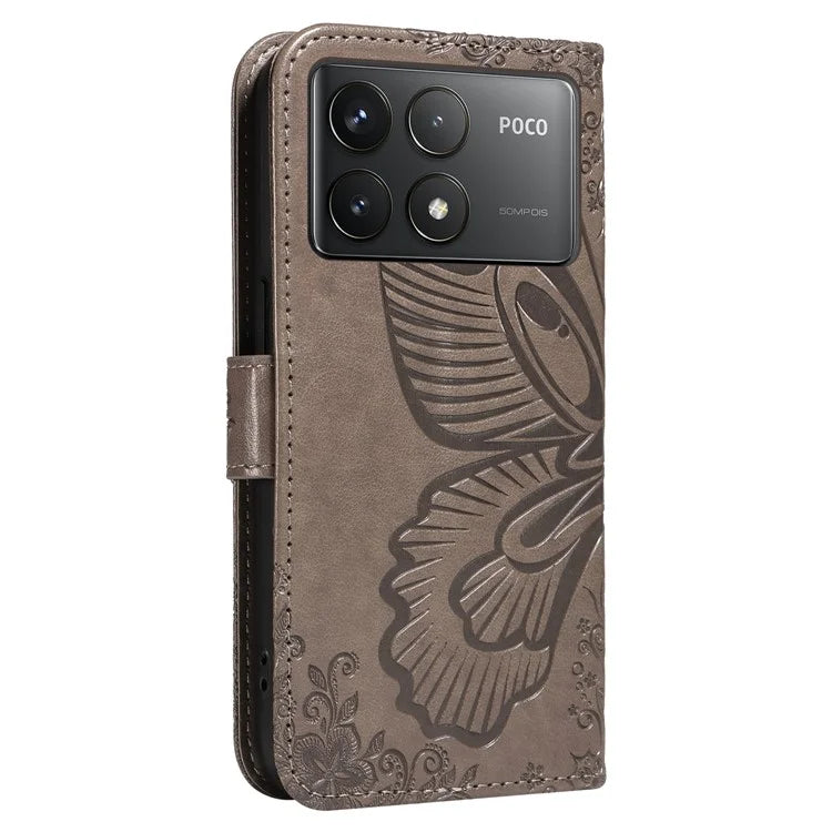 For Xiaomi Redmi K70 5G / K70 Pro 5G / Poco F6 Pro 5G Case Butterfly Wallet Stand Flip Leather Phone Cover