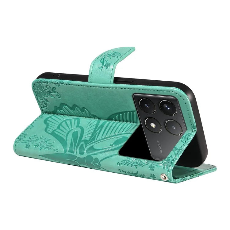For Xiaomi Redmi K70 5G / K70 Pro 5G / Poco F6 Pro 5G Case Butterfly Wallet Stand Flip Leather Phone Cover