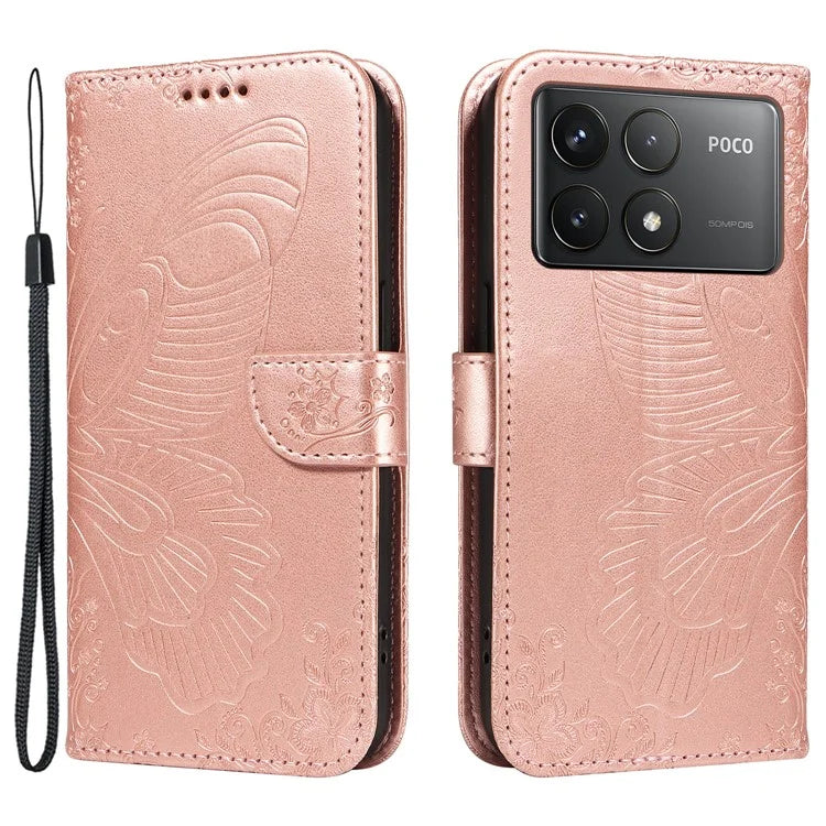 For Xiaomi Redmi K70 5G / K70 Pro 5G / Poco F6 Pro 5G Case Butterfly Wallet Stand Flip Leather Phone Cover