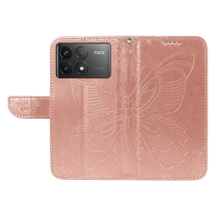 For Xiaomi Redmi K70 5G / K70 Pro 5G / Poco F6 Pro 5G Case Butterfly Wallet Stand Flip Leather Phone Cover