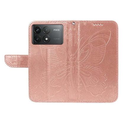 For Xiaomi Redmi K70 5G / K70 Pro 5G / Poco F6 Pro 5G Case Butterfly Wallet Stand Flip Leather Phone Cover