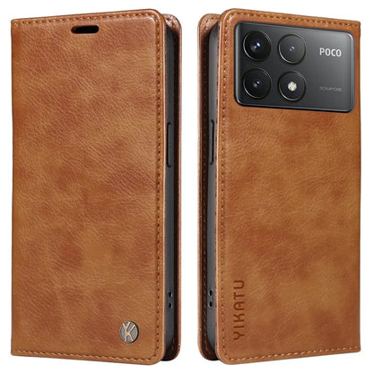 YIKATU YK-006 For Xiaomi Redmi K70 5G / K70 Pro 5G / Poco F6 Pro 5G Case Leather Phone Cover Strong Magnetic Closure