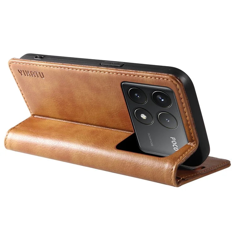 YIKATU YK-006 For Xiaomi Redmi K70 5G / K70 Pro 5G / Poco F6 Pro 5G Case Leather Phone Cover Strong Magnetic Closure