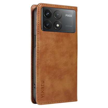 YIKATU YK-006 For Xiaomi Redmi K70 5G / K70 Pro 5G / Poco F6 Pro 5G Case Leather Phone Cover Strong Magnetic Closure