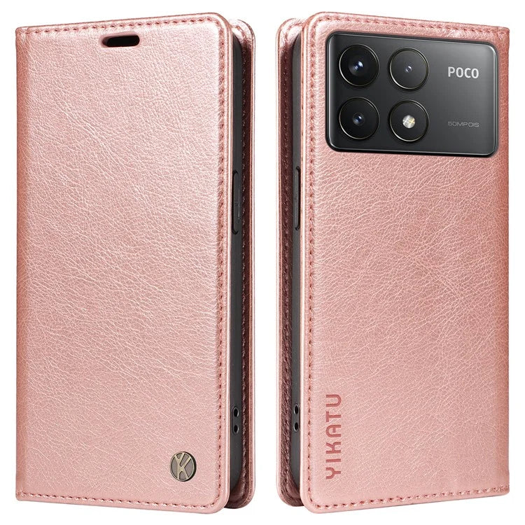 YIKATU YK-006 For Xiaomi Redmi K70 5G / K70 Pro 5G / Poco F6 Pro 5G Case Leather Phone Cover Strong Magnetic Closure