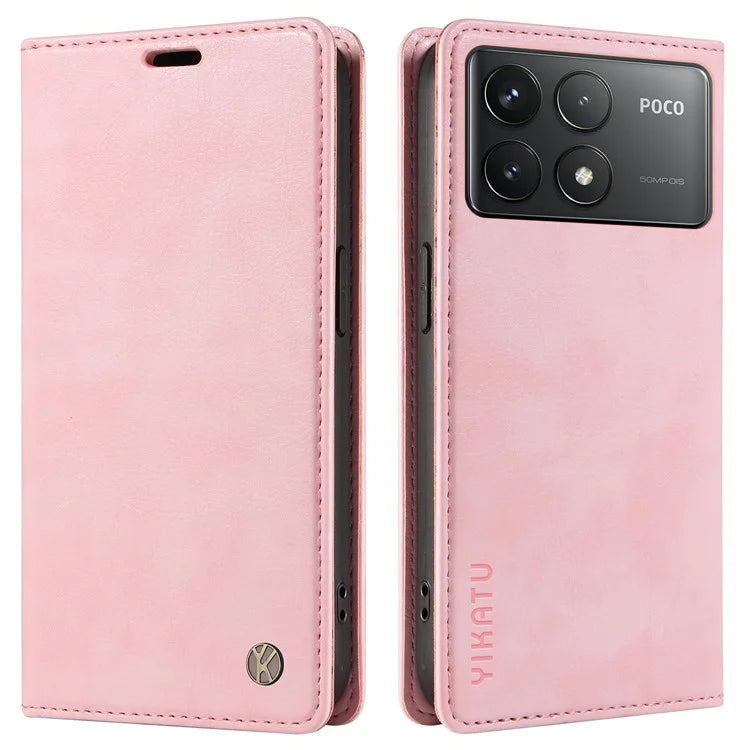 YIKATU YK-006 For Xiaomi Redmi K70 5G / K70 Pro 5G / Poco F6 Pro 5G Case Leather Phone Cover Strong Magnetic Closure