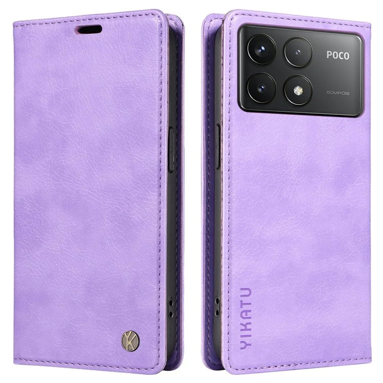 YIKATU YK-006 For Xiaomi Redmi K70 5G / K70 Pro 5G / Poco F6 Pro 5G Case Leather Phone Cover Strong Magnetic Closure