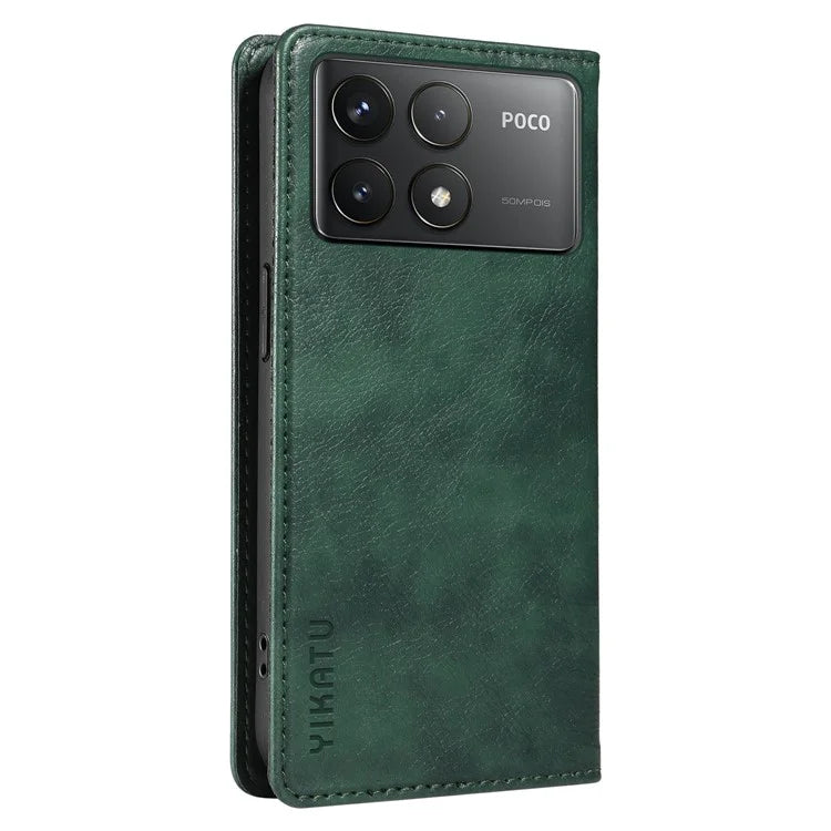YIKATU YK-006 For Xiaomi Redmi K70 5G / K70 Pro 5G / Poco F6 Pro 5G Case Leather Phone Cover Strong Magnetic Closure