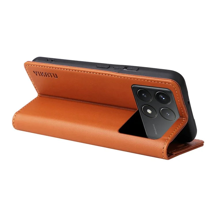 YIKATU YK-001 For Xiaomi Poco F6 Pro 5G / Redmi K70 5G / K70 Pro 5G Stand Case PU Leather Phone Cover