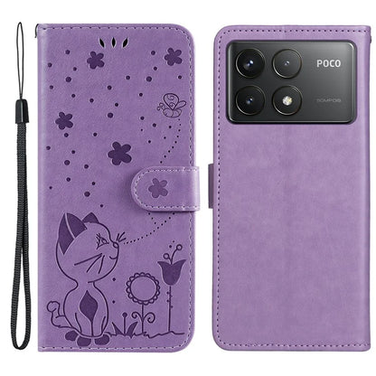 KT Imprinting Flower Series-4 For Xiaomi Redmi K70 5G / K70 Pro 5G / Poco F6 Pro 5G Case Leather Phone Cover