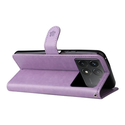 KT Imprinting Flower Series-4 For Xiaomi Redmi K70 5G / K70 Pro 5G / Poco F6 Pro 5G Case Leather Phone Cover