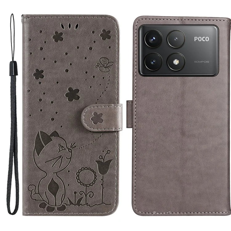 KT Imprinting Flower Series-4 For Xiaomi Redmi K70 5G / K70 Pro 5G / Poco F6 Pro 5G Case Leather Phone Cover