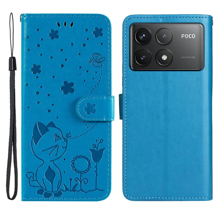 KT Imprinting Flower Series-4 For Xiaomi Redmi K70 5G / K70 Pro 5G / Poco F6 Pro 5G Case Leather Phone Cover