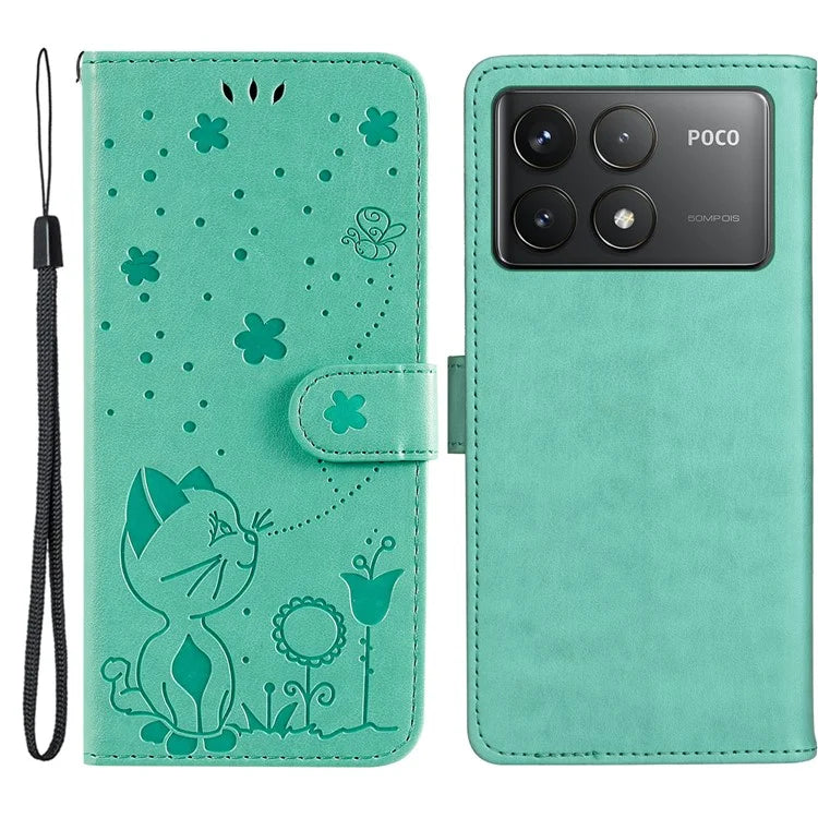 KT Imprinting Flower Series-4 For Xiaomi Redmi K70 5G / K70 Pro 5G / Poco F6 Pro 5G Case Leather Phone Cover